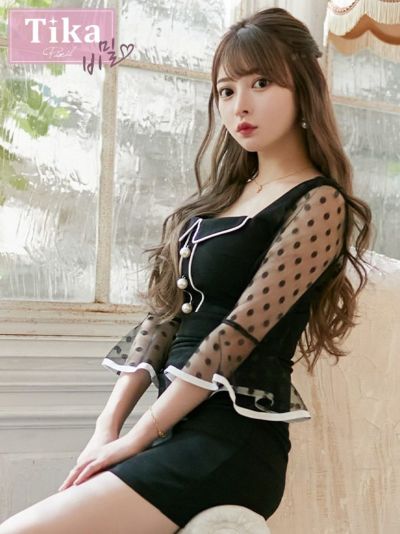[SALE] [韓国ドレス] ドット柄 シー...