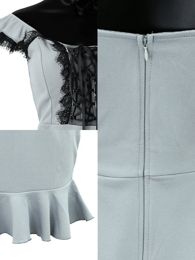 イメージ画像8 Tika S?/Lサイズ 黒崎みさ着用 編み上げフリルレースマーメイドラインミニドレス  3サイズ展開 /レディース/キャバドレス【キャバ嬢 キャバクラ キャバドレス ドレス ラウンジ スナック ナイトワーク お水】