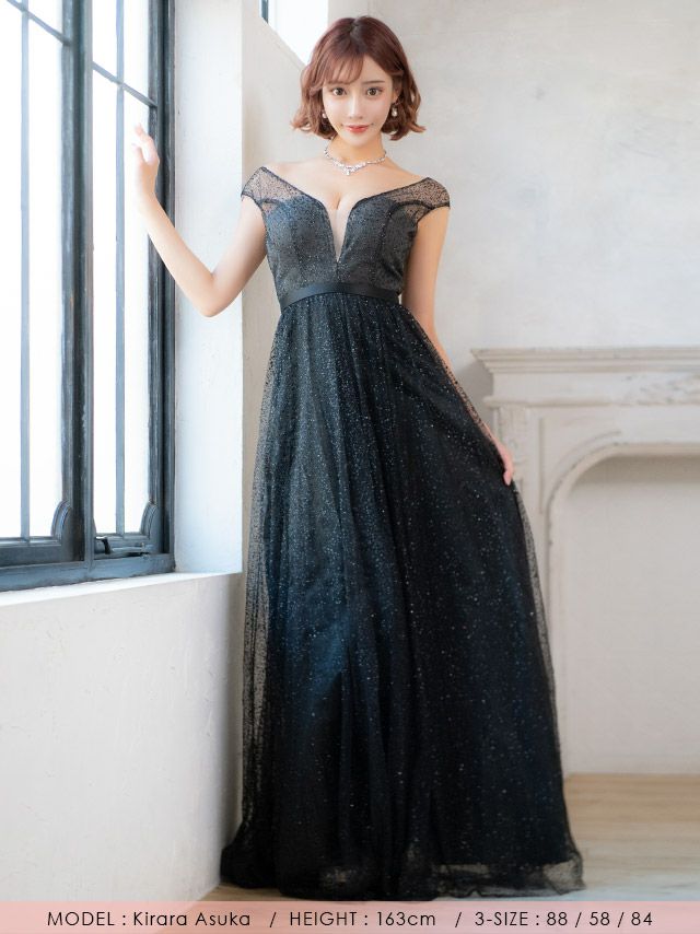 イメージ画像12   バストシースルーラメデザインAラインロングドレス キャバドレス キャバクラ キャバ クラブ ラウンジ スナック キャバクラドレス ナイトドレス ロング丈 マキシ丈 フレア ホワイト シルバー ブラック 白 黒 バースデードレス 誕生日 バースデー セクシー エレガント