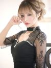 イメージ画像1 フラワーレースビジューマーメイドスリットロングドレス ロングドレス ロング丈 マキシ丈 マーメイドドレス マーメイド 大きいサイズ LL 2L 3L 4L ブラック ワインレッド 黒 赤 レディース タイト