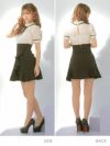 イメージ画像6 [韓国ドレス] ネックリボンカラーレースフリルドッキングAラインフレアミニドレス (ホワイト×ブラック/ピンク×ネイビー) (Sサイズ/Mサイズ/Lサイズ)