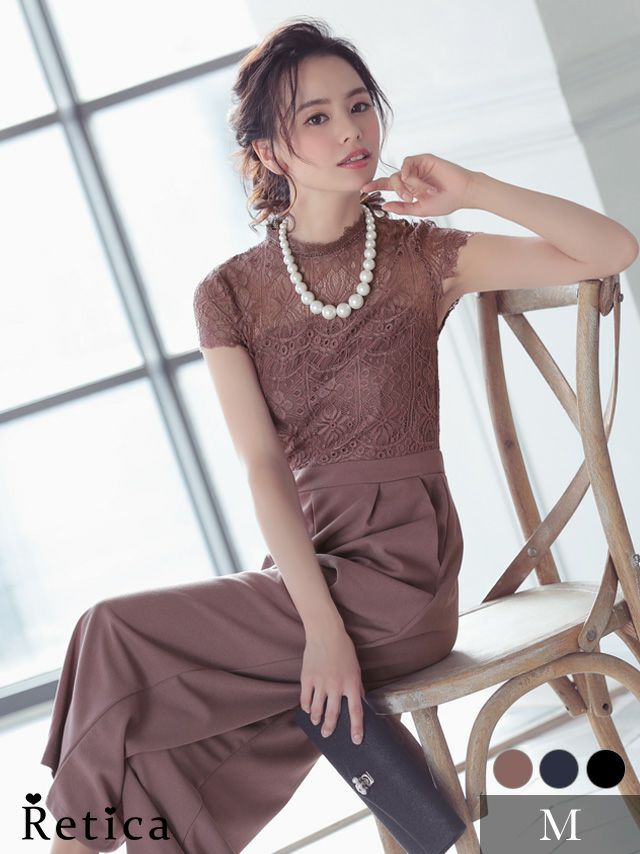 SALE クルーネックレース切り替えパンツフ...