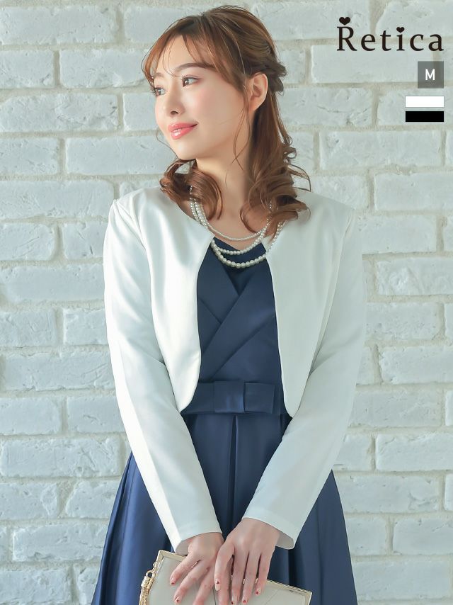 ノーカラーシンプルボレロジャケット