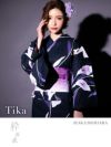 イメージ画像1 浴衣 粋 濃紺 紺地 しっとり 菖蒲 あやめ 花 花柄 ゆかた 3点セット セット 大人 レディース 帯 下駄 平帯 作り帯 和装 和服 レディース浴衣 大人浴衣 可愛い お洒落