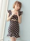 イメージ画像3 キャバドレス ミニドレス タイト 韓国ドレス Tika ティカ 裾フリルウエストカットドット柄タイトミニドレス