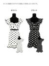 イメージ画像12   キャバドレス ミニドレス タイト 韓国ドレス Tika ティカ 裾フリルウエストカットドット柄タイトミニドレス