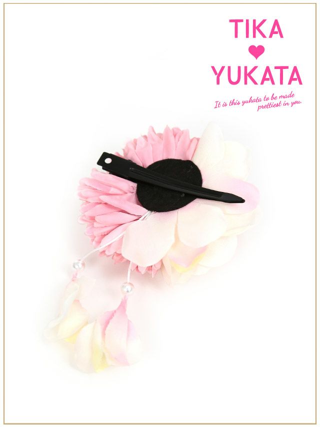 イメージ画像3 髪飾り ヘアアクセサリー ヘアアクセ カラフル グラデーション 花 フラワー お花  ピンク ブルー 大人 子供 浴衣 着物 赤 青 クリップ 帯飾り 華やか 女性 レディース