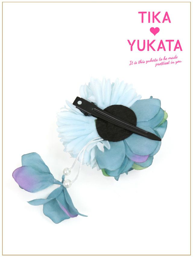 イメージ画像4 髪飾り ヘアアクセサリー ヘアアクセ カラフル グラデーション 花 フラワー お花  ピンク ブルー 大人 子供 浴衣 着物 赤 青 クリップ 帯飾り 華やか 女性 レディース