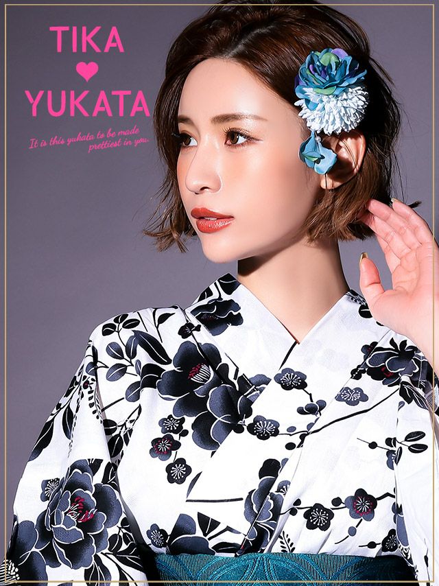 イメージ画像6 髪飾り ヘアアクセサリー ヘアアクセ カラフル グラデーション 花 フラワー お花  ピンク ブルー 大人 子供 浴衣 着物 赤 青 クリップ 帯飾り 華やか 女性 レディース