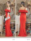 イメージ画像5 キャバドレス ロングドレス 大きいサイズ Tika ティカ オフショルバイカラーフリルタイトスリットロングドレス