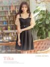 イメージ画像1 キャバドレス ミニドレス フレアドレス 大きいサイズ Tika ティカ シアーパフスリーブAラインフレアガーリーミニドレス
