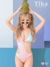 セクシーパステルカラーカットデザインモノキニ三角ビキニ