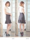 イメージ画像5 キャバドレス ミニドレス 韓国ドレス 大きいサイズ Tika ティカ スクエアネックリボンウエスト切り替えドット裾フリルミニドレス