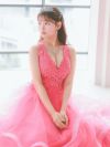 キャバドレス ロングドレス Aライン バースデー イベント 大きいサイズ Tika ティカ ホルターネックフラワー刺繍ボリュームチュールAラインロングドレス