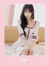 キャバドレス キャバワンピ ワンピース ミニ丈 フレア Aライン ワンピ 韓国 Tika ティカ 異素材配色ラインフレアガーリーミニドレス