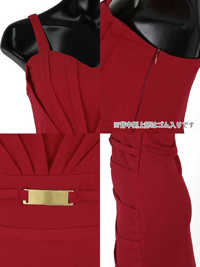 キャバドレス ミニドレス タイトドレス キャミドレス 激安  myMinette マイミネット ギャザーキャミウエストフレームベルト付きミニドレス