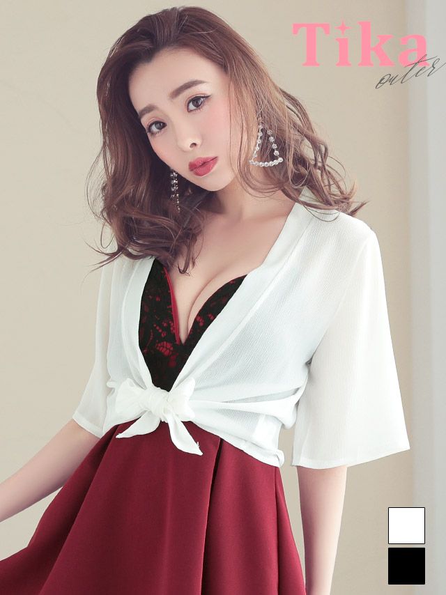 イメージ画像2 シンプル五分袖ワンカラーボレロ