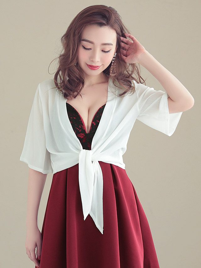 イメージ画像3 シンプル五分袖ワンカラーボレロ