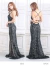 キャバドレス ロングドレス マーメイド マキシ丈 セクシー タイト Tika ティカ バックストラップデザインキラキラスパンコール刺繍レースマーメイドロングスリットドレス