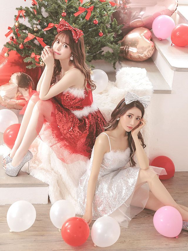 サンタ コスプレ サンタコスチューム 衣装 仮装 可愛い セクシー サンタクロース Tika ティカ キラキラスパンコールセパレートサンタコスチュームセット