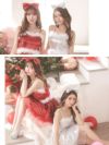 サンタ コスプレ サンタ衣装 サンタクロース セクシー 可愛い Tika ティカ スパンコールビジューファーセットアップサンタコスチューム