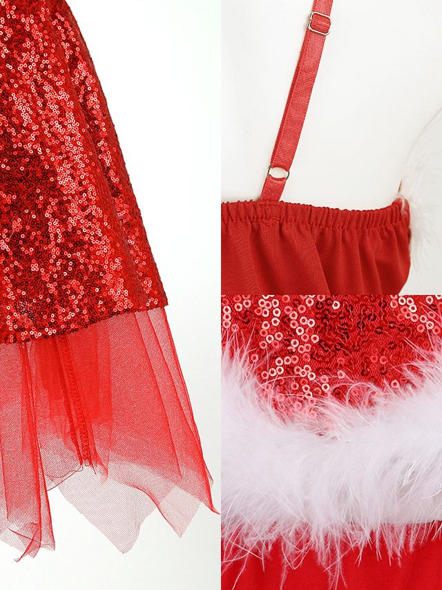 サンタ コスプレ サンタ衣装 サンタクロース セクシー 可愛い Tika ティカ スパンコールビジューファーセットアップサンタコスチューム