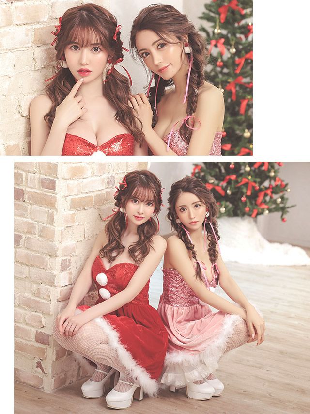 サンタ コスプレ 衣装  仮装 コスチューム サンタクロース クリスマス Tika ティカ キラキラスパンコール付きセクシーベアサンタコスチュームセット