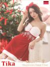 サンタ コスプレ クリスマス 衣装 仮装 セクシー コスチューム Tika ティカ フラワーモチーフビジュー付きハートカットベアサンタコスチュームセット