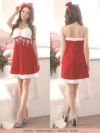 サンタ コスプレ クリスマス 衣装 仮装 セクシー コスチューム Tika ティカ フラワーモチーフビジュー付きハートカットベアサンタコスチュームセット