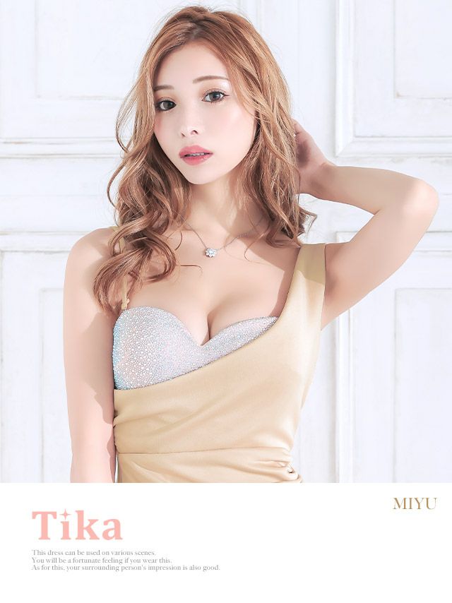 キャバドレス ロングドレス セクシー マキシ丈 ロング丈 大きいサイズ タイト Tika ティカ ワンショルスパンコールデザインタイトラップロングドレス