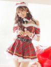サンタ コスプレ クリスマス サンタクロース 衣装 仮装 セクシー 可愛い Tika ティカ オフショルガーリーチェックサンタコスチュームセット