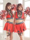 コスプレ衣装 ポンポン付きセクシースター映えアメリカンチアガール ハロウィン コスプレ4点セット