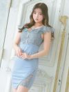 キャバドレス ミニドレス タイト セクシー 大きいサイズ 膝丈 Tika ティカ ジッパーフラワーレース切り替えタイトミニドレス