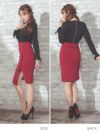 キャバドレス セットアップ ミディアムドレス タイトセクシー セパレート Tika ティカ カシュクールブラウス×タイトスリットスカートセットアップドレス
