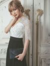 キャバドレス ロングドレス フレア Aライン 大きいサイズ 袖あり Tika ティカ クラシカルフラワーレース切り替えシフォンフラワーロングドレス 