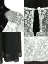 キャバドレス ロングドレス フレア Aライン 大きいサイズ 袖あり Tika ティカ クラシカルフラワーレース切り替えシフォンフラワーロングドレス 