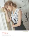 キャバドレス ミニドレス タイト ミディアム丈 セクシー 大きいサイズ Tika ティカ ケミカルレースデザインハイウエスト切り替えミディアムタイトドレス