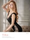 キャバドレス ミニドレス タイト セクシー ミニ丈 大きいサイズ Tika ティカ フラワーシアー切り替えタイトスリットセクシーミニドレス