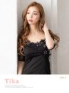 キャバドレス ミニドレス タイト セクシー 袖あり 半袖 大きいサイズ Tika ティカ シアーオフショルフラワー刺繍ビジュータイトアシンメトリーミニドレス