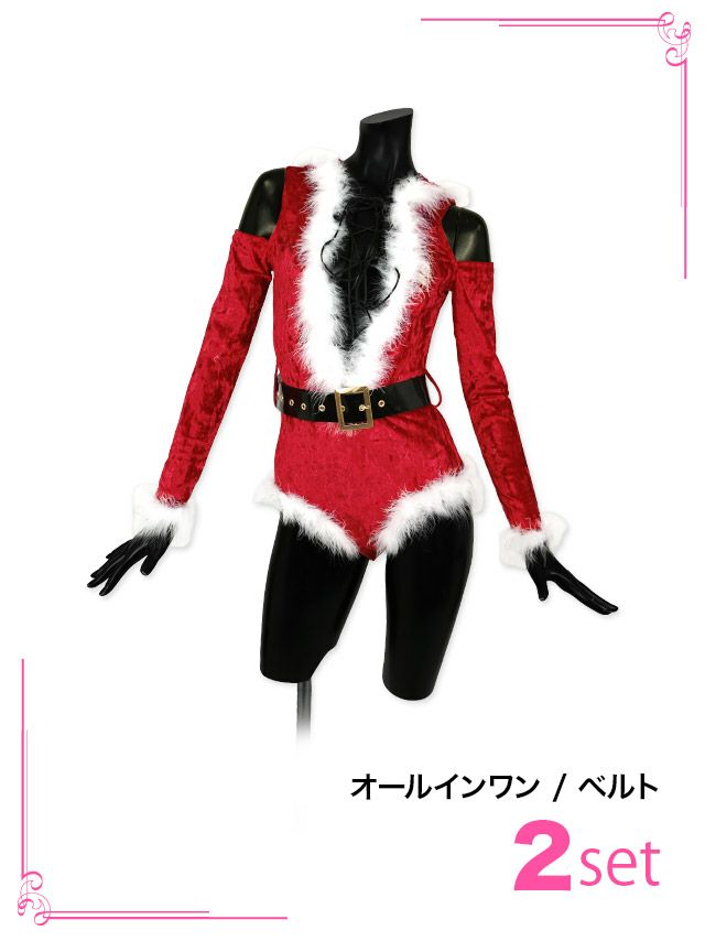 イメージ画像6 セクシー編み上げ×ふわふわファーハイレグサンタコスプレ