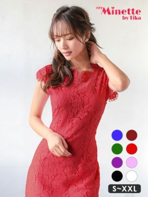[SALE] 総レース ワンカラー フリル袖...