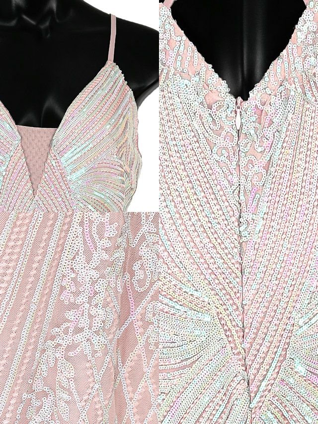 キャバドレス ロングドレス タイト セクシー  大きいサイズ マキシ丈 バースデー Tika ティカ バックオープンホルターネックオールスパンコールデザインマーメイドゴージャスロングドレス