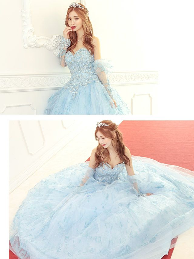 キャバドレス ロングドレス マキシ丈 バースデー　イベント Aライン Tika ティカ エレガントビジュー刺繍ゴージャスラメプリンセスラインロングインポートドレス