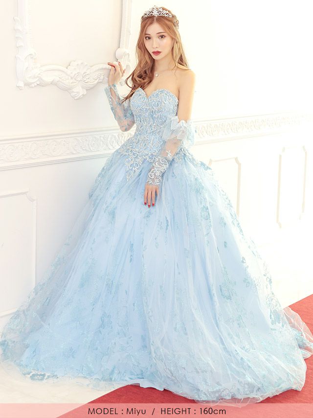 キャバドレス ロングドレス マキシ丈 バースデー　イベント Aライン Tika ティカ エレガントビジュー刺繍ゴージャスラメプリンセスラインロングインポートドレス