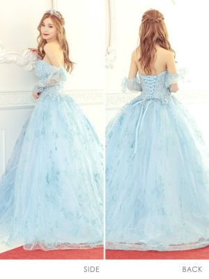 キャバドレス ロングドレス マキシ丈 バースデー　イベント Aライン Tika ティカ エレガントビジュー刺繍ゴージャスラメプリンセスラインロングインポートドレス