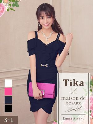 肩あきバストフリルラップミニドレス (Sサイ...