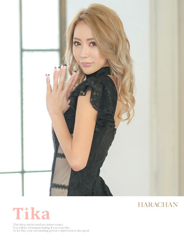 キャバドレス ミニドレス タイト セクシー 大きいサイズ Tika ティカ 総レースチョーカーフリルワンショルダージッパーシアー切り替えタイトミニドレス