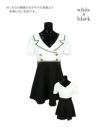 キャバドレス 韓国ドレス Aライン フレア 袖あり 大きいサイズ LaLaTulle ララチュール 半袖テーラードカラー切り替えモノトーンガーリーフレアミニドレス