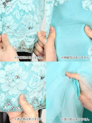 キャバドレス ロングドレス Aライン マキシ丈 インポート Tika ティカ レースフラワービジュートップス×Aラインロングチュールスカートセットアップドレス