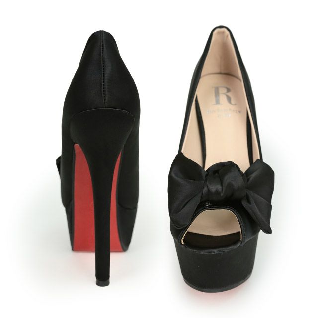 キャバヒール イメージ2 サテンリボン付パンプス